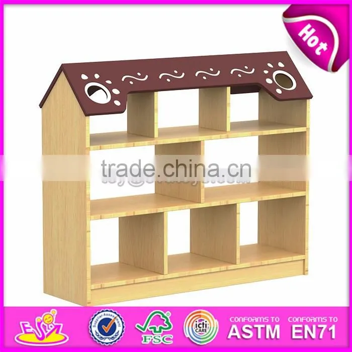 New style preschool storage shelf wooden kids indoor playhouse W08C187-S