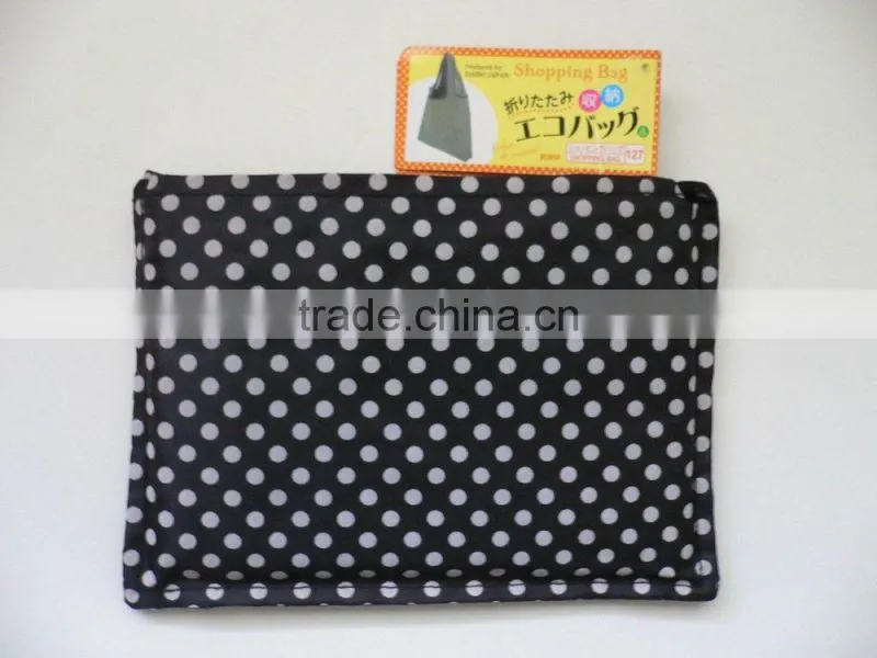 Eco-Friendly White Polka Dots Large Reusable Shopping Bag