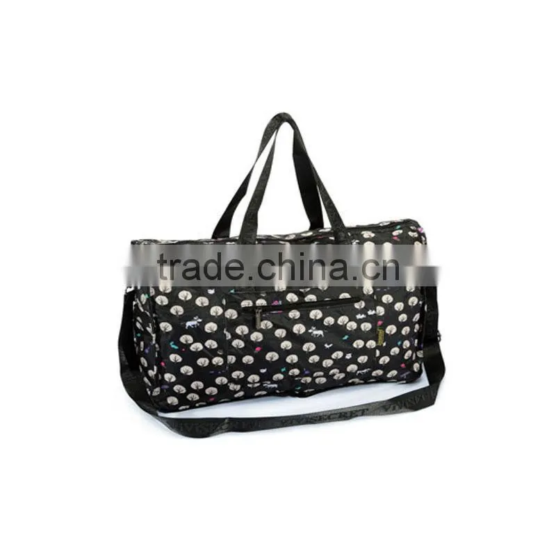 Fashion new design Folding Tote Shoulder Shopping Travel bags foldable Portable duffle bags