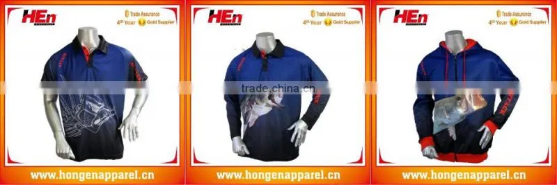 Hongen apparel Wholesale Fishing Printed T Shirts Custom Design Fishing Jerseys