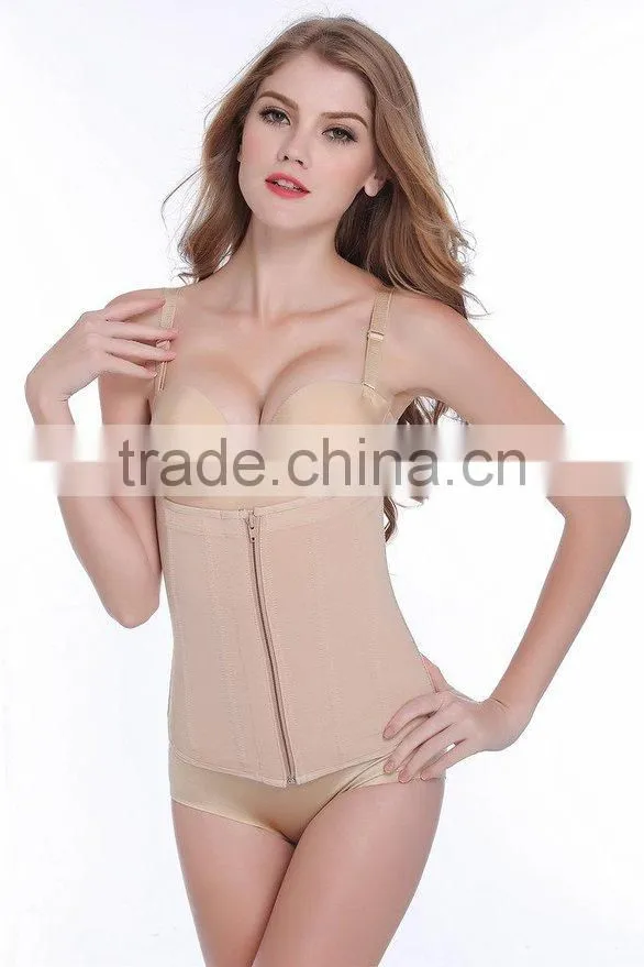2015 Top Sell Women Sexy Elastic Breathable zipper slimming Body Shaper Corset