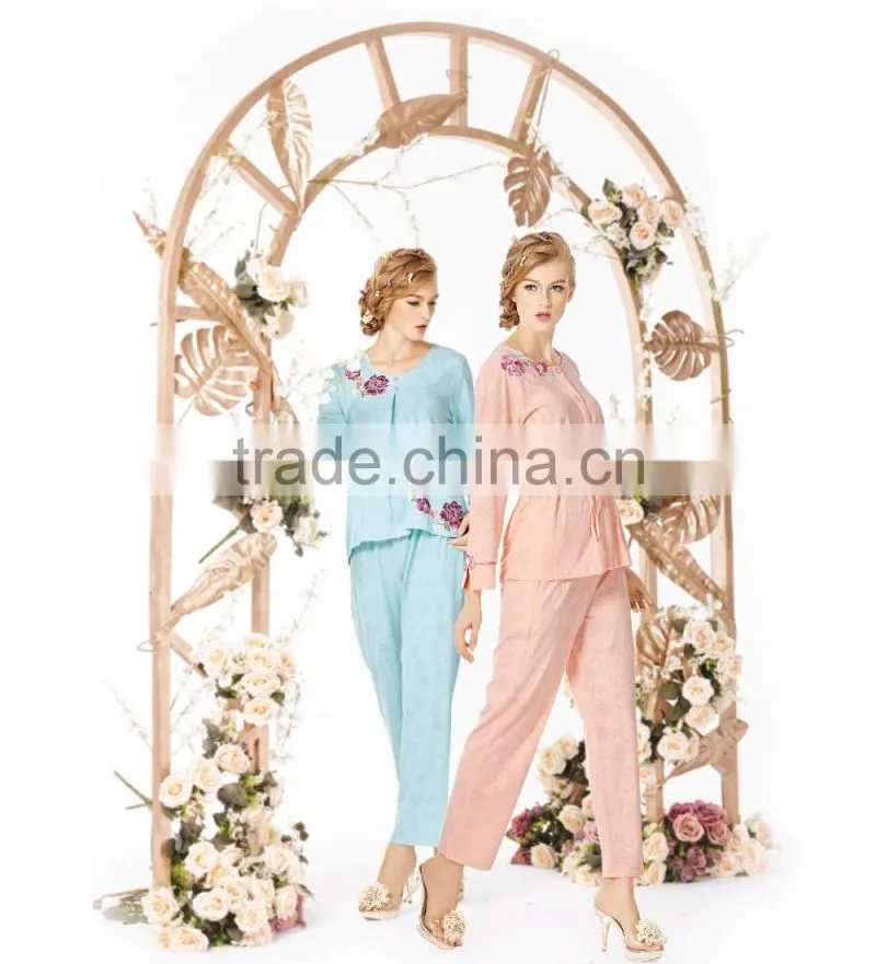 asted 2016 lspring and autumn plain girl pajamas