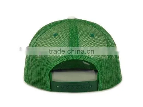High quality 6 panel custom mesh flat brim screen printed trucker hats