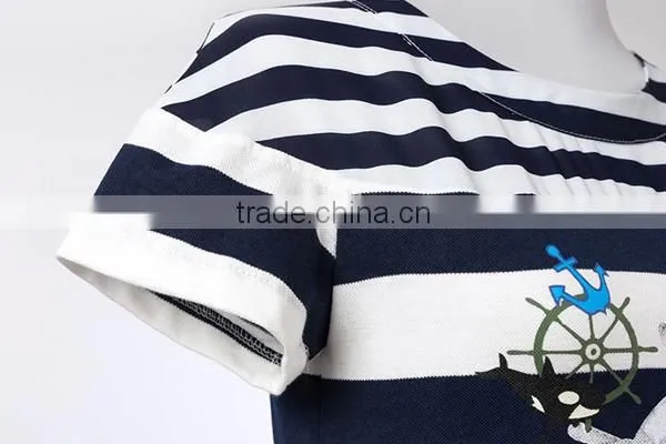 HD-D265 Wholesale elegant fashion women bodycon stripped cotton dress/ladies casual dress