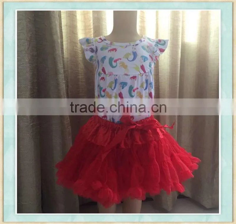 Stock Sell style girl wholesale Chiffon Fluffy Tutu Pettiskirt/kids mini dance tutu girls casual white skirt