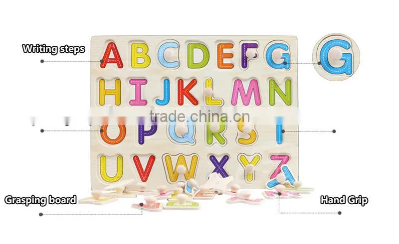 2017 toys puzzle Wooden toy letters puzzle wooden alphabet learning toy