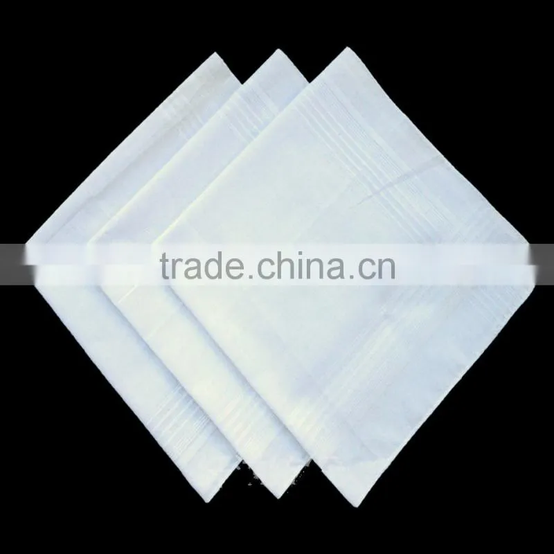 Wholesale hot sale 100% cotton white handkerchief