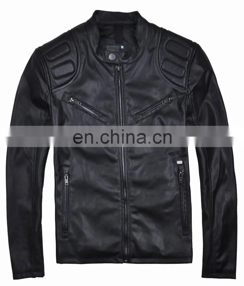 2017 Winter Handsome Quilted Leather Motorcycle Jacket Men