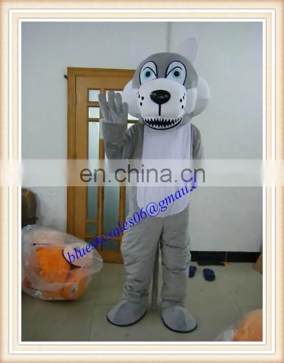customise grey wolf mascot for sale