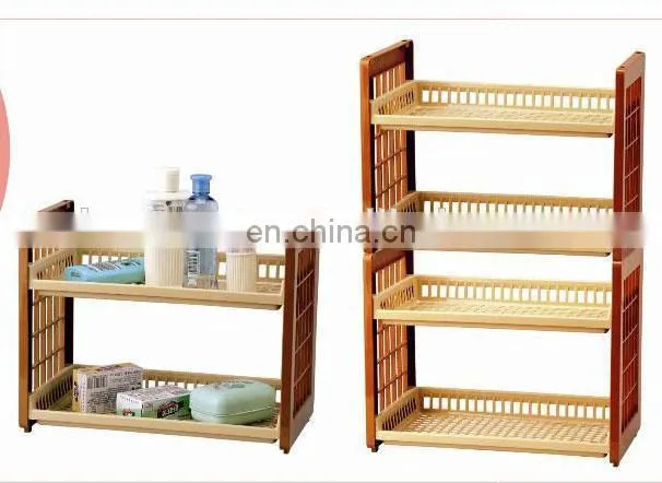 rectangle adjustable plastic storage bathroom shelf