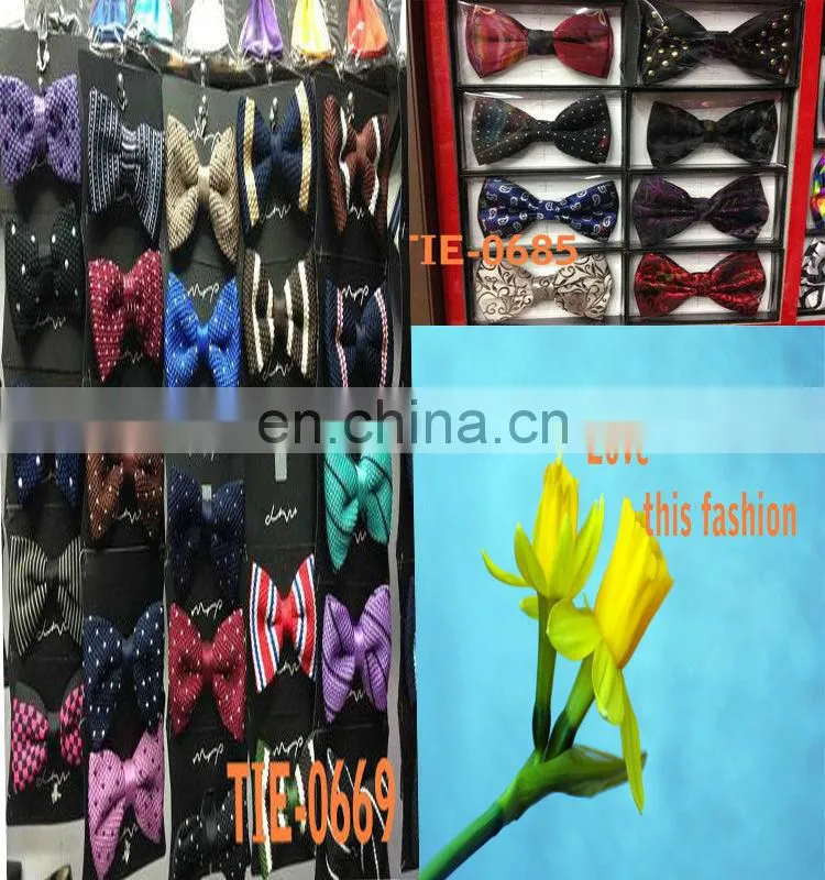 2014 fashion double-deck groom wedding pure color grid cheap bow tie for men latest design