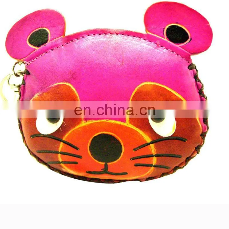 promotional Teddy Bear animal shaped cute coin purse wholesale women genuine leather coin purse MCP-0082