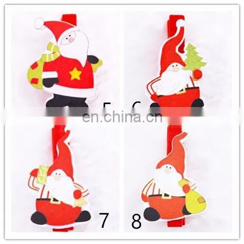 Card Photo Chrismas Clothespin Pegs Mini Wooden Clip