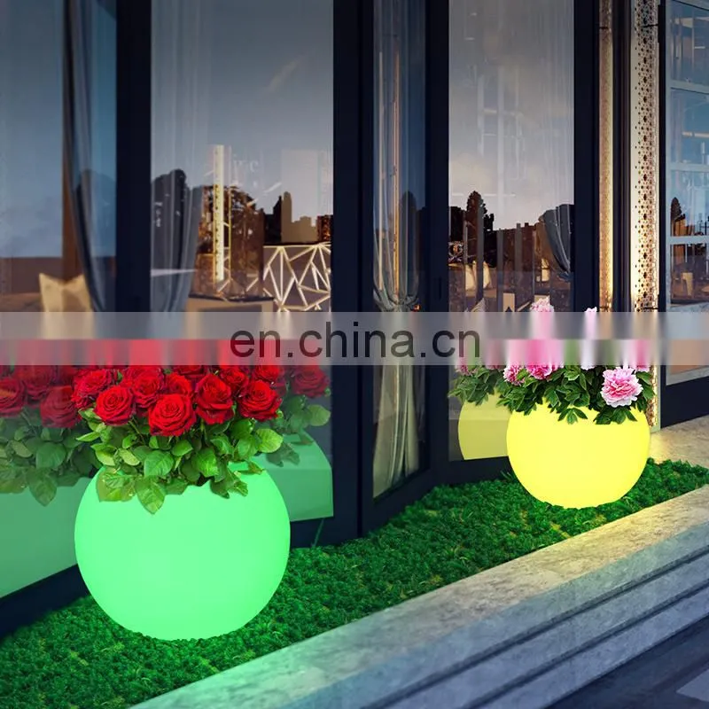 IP64 led 16color flashing home decoration plastic led white flower vase with led color