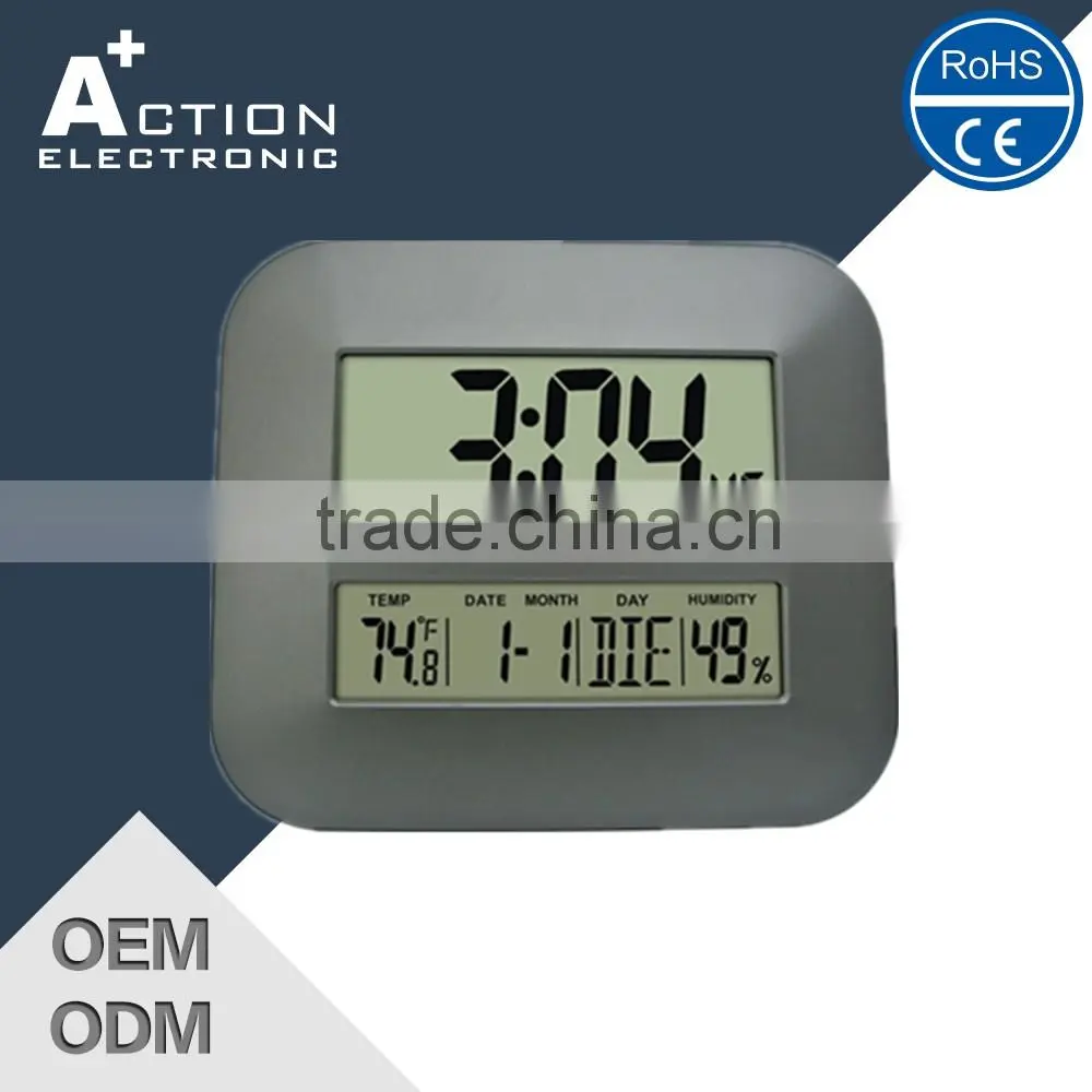Digital Temperature LCD Wall Clock