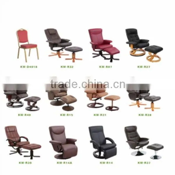 WorkWell PU leather lazy boyr recliner chair with ottoman kw-R57