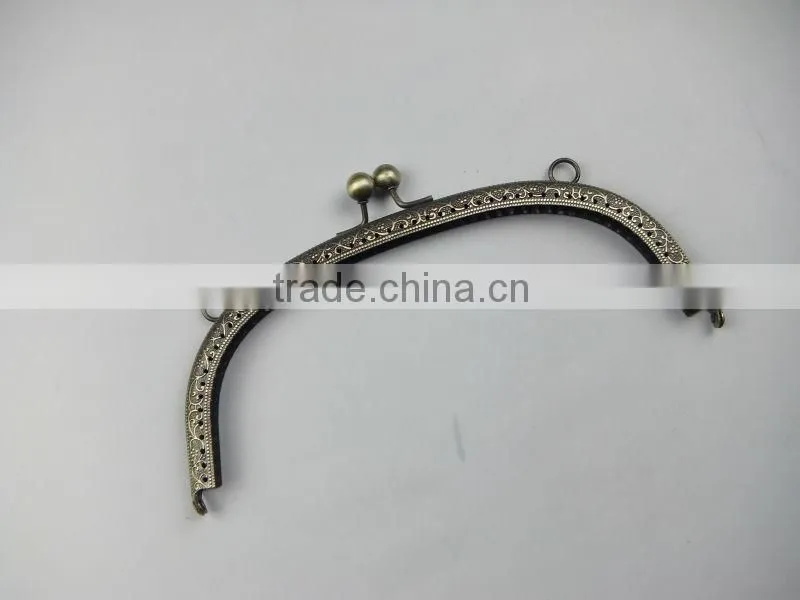 NEW!Antique Brass Metal Sewing Purse Frame China Direct Supplier DIY Purse Frame With Clasp Loop