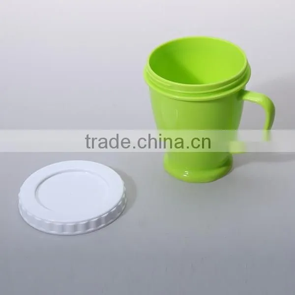 300ML PP PLASTIC MUG WITH LID FOR OFFICE