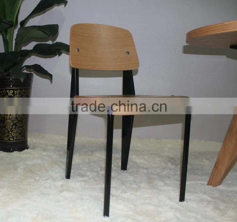 School furniture wooden jean prouve's standard chair