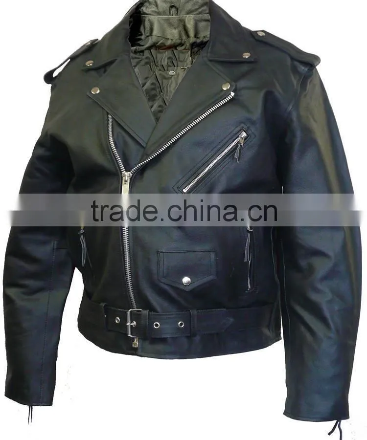 Men's Motorcycle Classic Biker Leather Jacket Style marlon brando