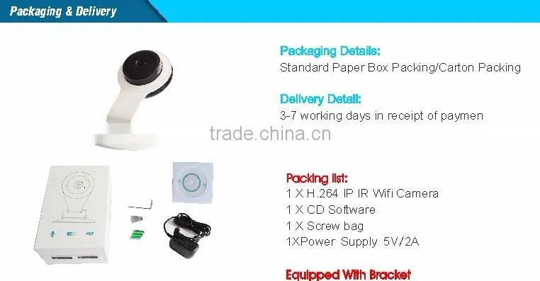 Wifi Network P2P Home Security Onvif Wifi Mini IP CCTV Camera Motion Deteaction & Alarm