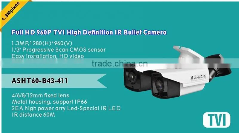 Hikvision Design 1.3MP CCTV Bullet Camera TVI HD 720P IR CMOS Bullet Camera COMS Waterproof TVI Color IR Bullet CCTV Camera