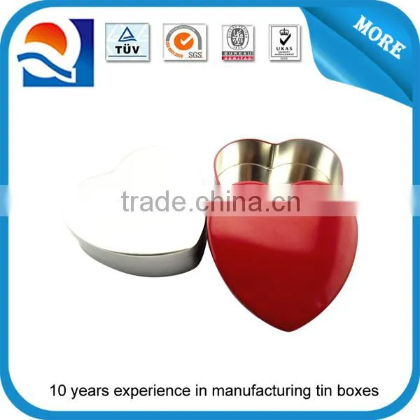 Heart chocolate tin can accept customed design