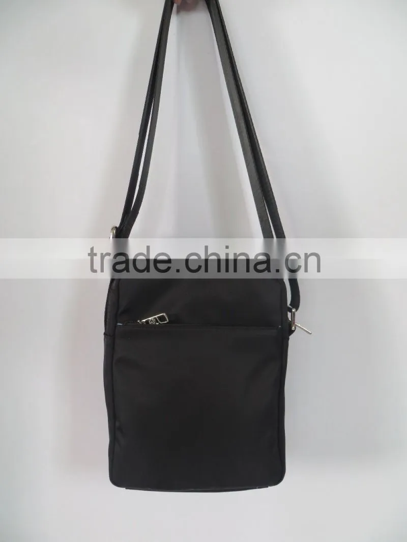 simple style black waterproof long shoulder bag men for daily