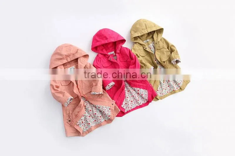 wholesale children's boutique clothing kids coats high quality floral cotton girls winter coat