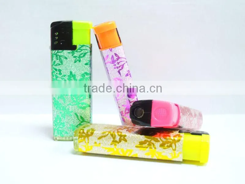 Small size new electronic cigarette gas lighter custom sticker windproof lighters
