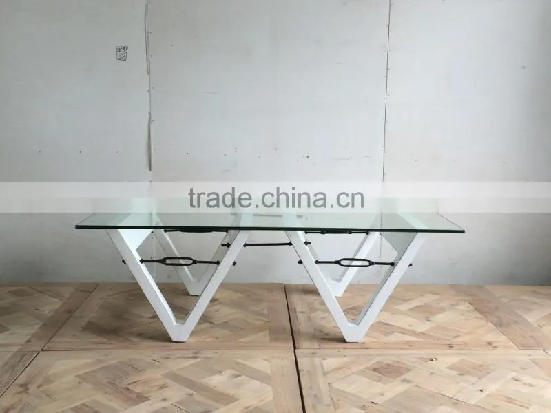 Antique French Recycled wood furniture Coffee Table