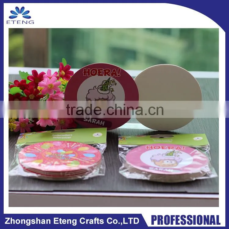 Promotion Best Selling custom printed absorbent paper coaster