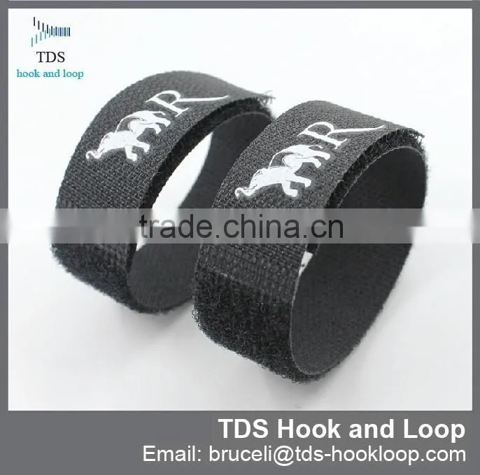 company logo printed hook and loop cable ties
