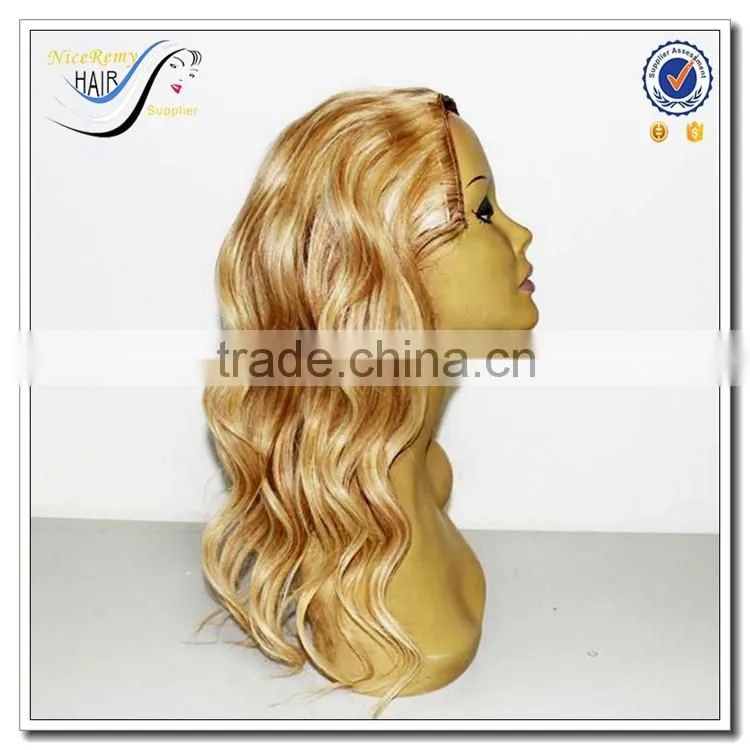 Wholesale half wig clip in hair extensions 100% human hair clip in hair extension