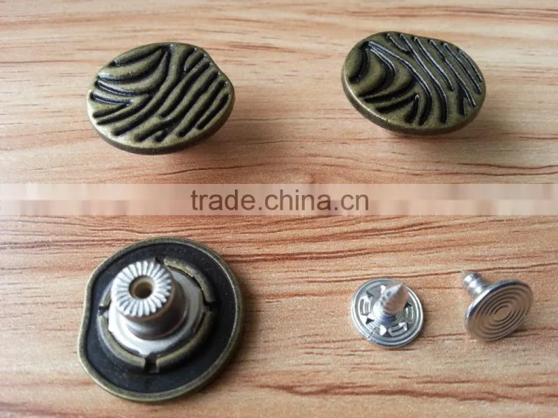 Oxy Brass Color Metal Jeans Button For Jacket and Jeans Clothes -- J1540