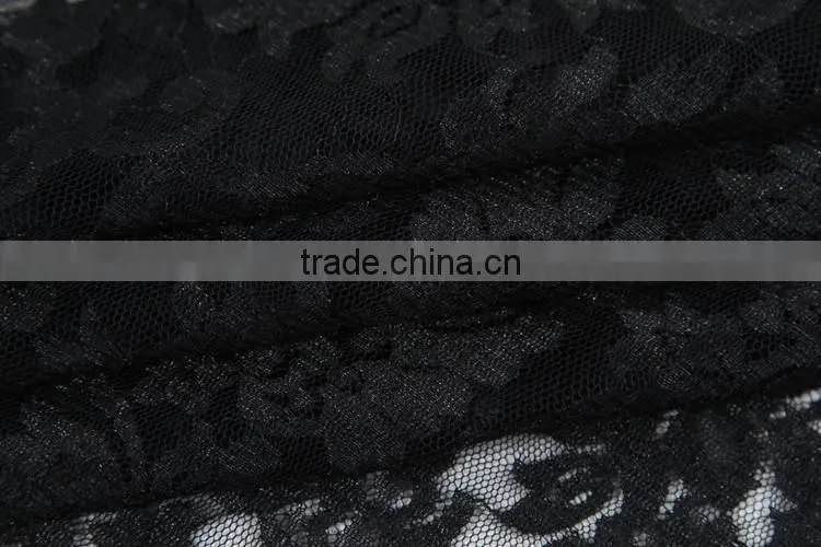 wholesale cheap sexy black 100 poly voile lace embroidered fabric