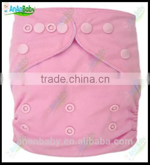2014 New Solid Color Washable Double Row Snaps Baby Cloth Diaper