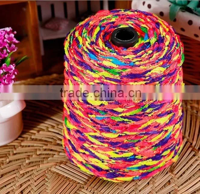 Colour polyester lantern fancy yarn on cone for hand knitting