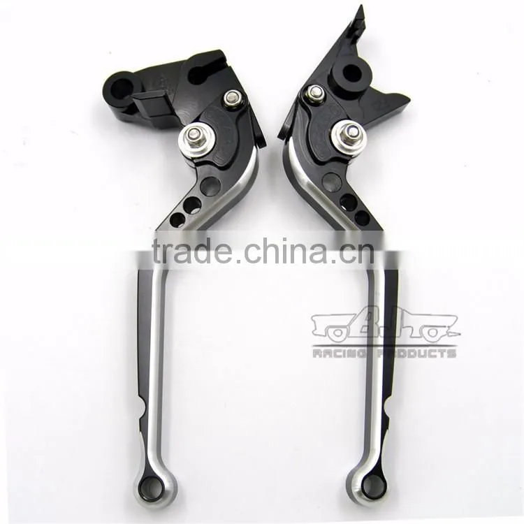 BJ-LS-011 Silver Motocross Aluminum CNC Long Clutch Brake Lever Set for Suzuki GSXR600 GSXR750 GSXR1000