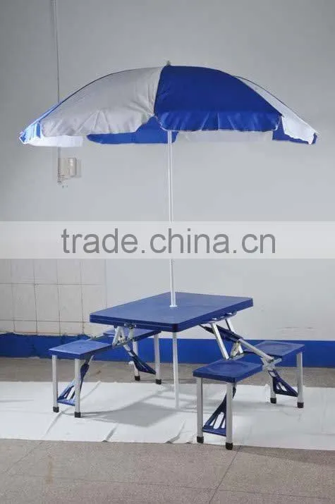 Portable plastic folding picnic table and chairs