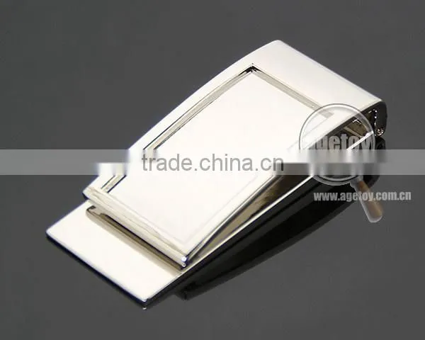 Promotional Metal Folding Square Shaped Blank Metal Spring Zinc Alloy Casting Money Clip