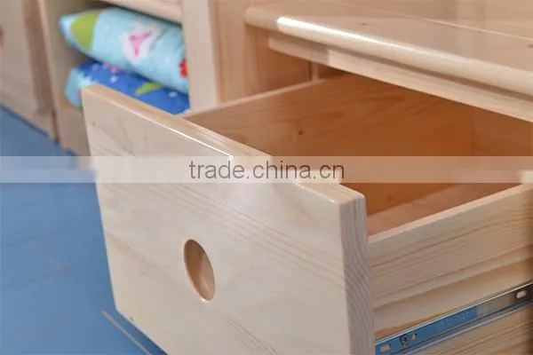 Boy's room kids solid bunk bed with slide,bunk bed with staircase#SP-C102C