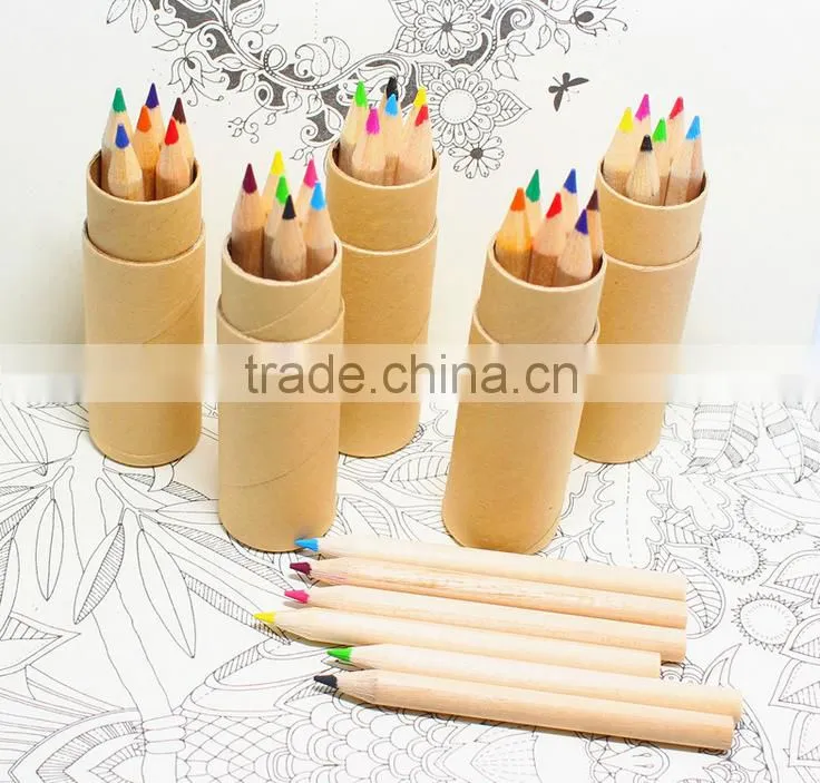 3.5'' manufacturers selling 6 colors lead into the kraft paper boxfluorescent colored penci
