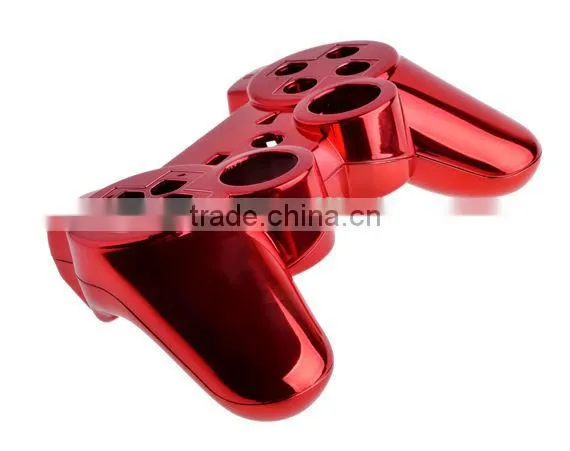 Red Chrome Faceplate for PS3 Wireless Controller Chrome housing for PS3 controller full shell and full set buttons