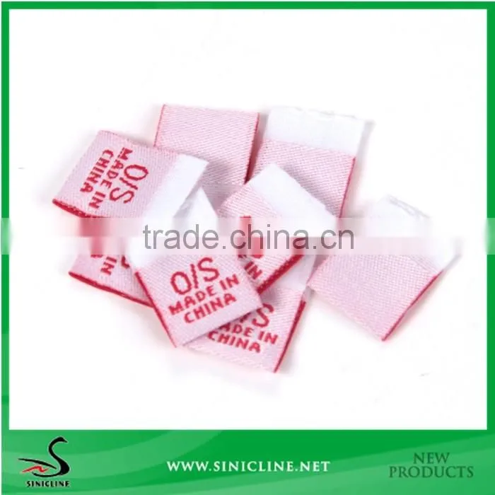 Sinicline high density woven taffeta size label for clothing