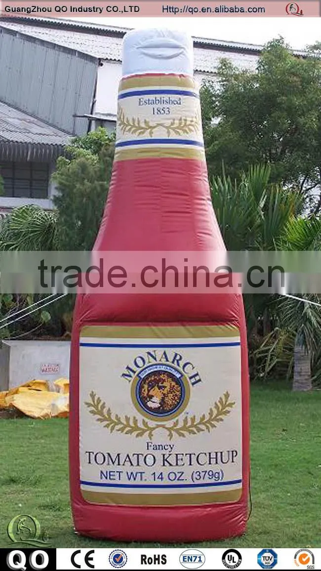 Promotional giant red inflatable wine / beer bottle