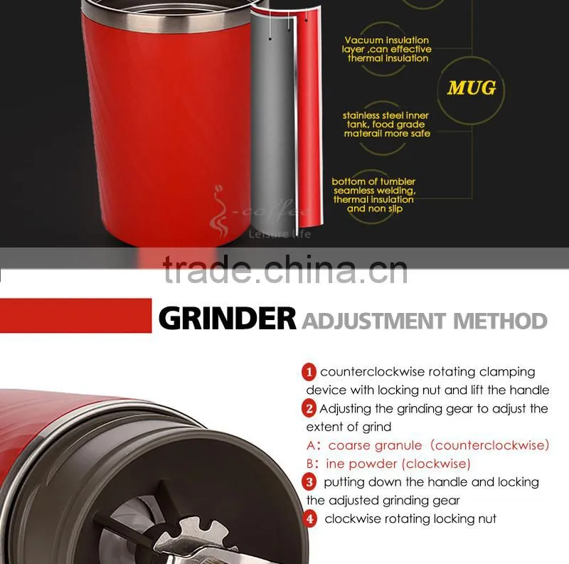Eco BPA thermo Portable coffee maker with double wall stainless steel tumbler