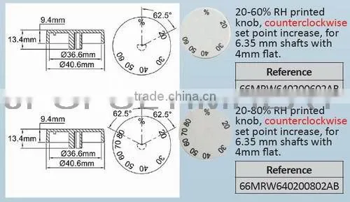 Type Q88F Mechanical humidistats for incorporation,front shaft adjustment