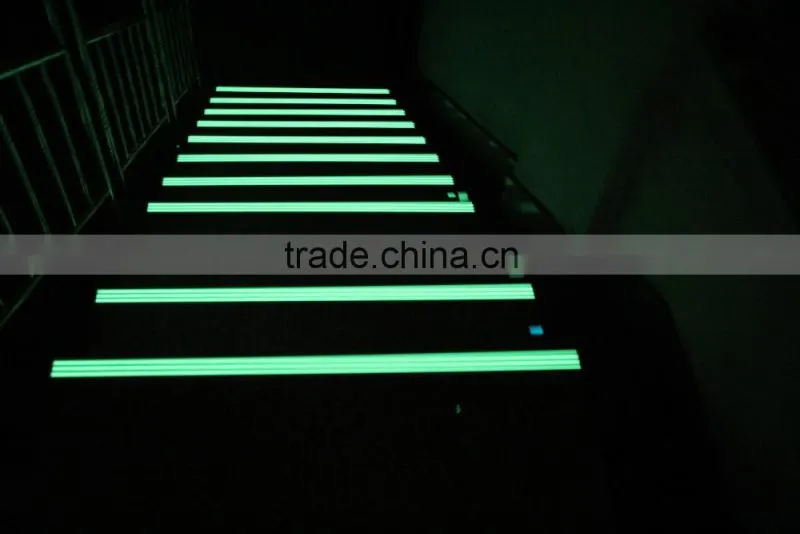 photoluminescent aluminum stair nosing/glow step nosing/glow stair strips