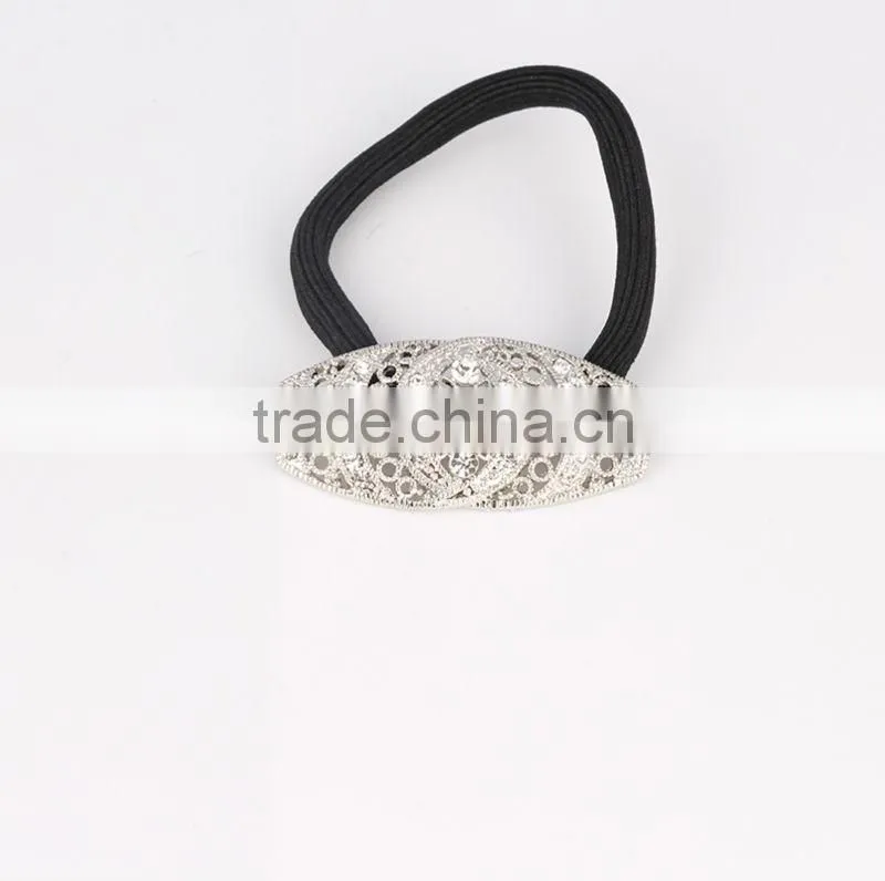 Rhinestone crystal Elastic hair scrunchie ,hair accessories factory